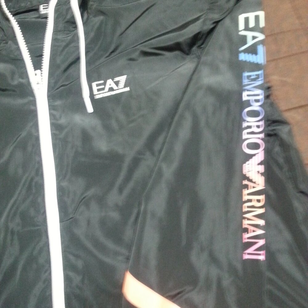 Emporio Armani EA7 Track Jacket Windbreaker Women's L/XL Athletic Rainbow Hooded - Picture 4 of 14